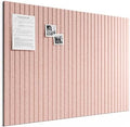 Large Cork Board Alternative - Slat Wall Paneling, Felt Bulletin Board Tiles for Office Decor, Push pin Board Office Wall Organizer -8 Vertical Stripes-12-Pack-Coral