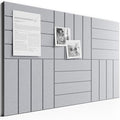 Large Felt Bulletin Board, 36" x 24" Cork Board Alternative, 6-Pack Bold Stripe Felt Wall Tiles with 30 Push Pins and 40 Adhesive Tabs, Ideal for Office, Home & Classroom, Soft Gray