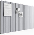 Large Felt Bulletin Board, Cork Board Alternative, Felt Wall Tiles with 30 Push Pins and Adhesive Tabs, Ideal for Office, Home & Classroom Decor, 6-Pack Fine Stripe-Soft Gray