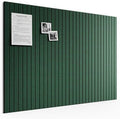 Large Felt Bulletin Board, 48" x 36" Cork Board Alternative, 12-Pack Fine Stripe Felt Wall Tiles with 30 Push Pins and 70 Adhesive Tabs, Ideal for Office, Home & Classroom, Pine Green