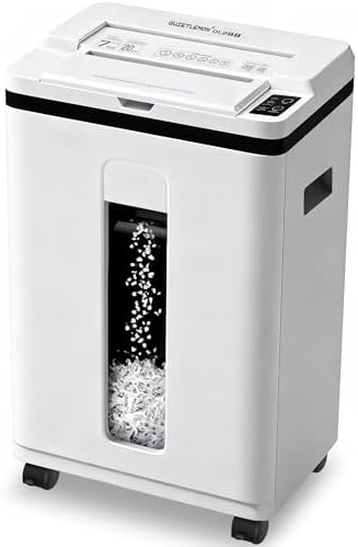 Paper Shredder 200-Sheet Auto Feed, Touchscreen Heavy Duty Shredders, 40 Min Non-Stop, P-5 Ultra Security Shredder for Home Office, Micro Cut with Wheels, 5.8 Gal Bin, <60 dB(OL288)