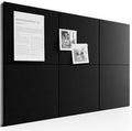 Large Cork Board Alternative - Slat Wall Paneling, Felt Bulletin Board Tiles for Office Decor, Push pin Board Office Wall Organizer -6-Pack-Black