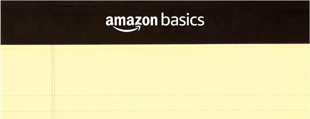 Basics Narrow Ruled Lined Writing Note Pad for School, 5 inch x 8 inch, Canary, 12 Count (12 Pack of 50)