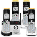 4-Handset Expandable Cordless Phone with Super Long Range, Bluetooth Connect to Cell, Smart Call Blocker and Answering System, IS8121-4 (Silver/Black)
