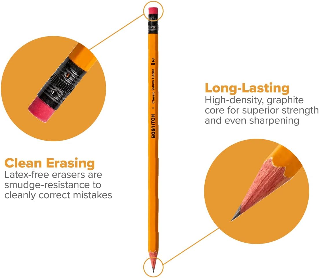 Premium #2 Pencils, American Cedar Wood, Pre-Sharpened, HB Graphite, 500-Pack