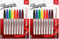 Permanent Markers, Fine Point, Assorted Colours, 8 Count (Pack of 2)