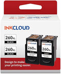 Compatible Black Ink Cartridges Replacement for Canon 260XL PG-260 XL for PIXMA TS5320 TS6420 TR7020 TR7020a TS6420a All in One Wireless Printer (Black, 2-Pack)