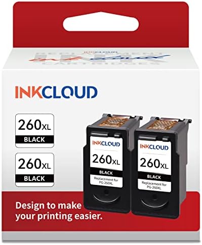 Compatible Black Ink Cartridges Replacement for Canon 260XL PG-260 XL for PIXMA TS5320 TS6420 TR7020 TR7020a TS6420a All in One Wireless Printer (Black, 2-Pack)