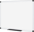 Magnetic White Board, Dry Erase Board 24 X 18 Inches, Whiteboard with Silver Aluminium Frame | With aluminium frame and removable pen tray, scratch-resistant, magnetic board for office, home and school