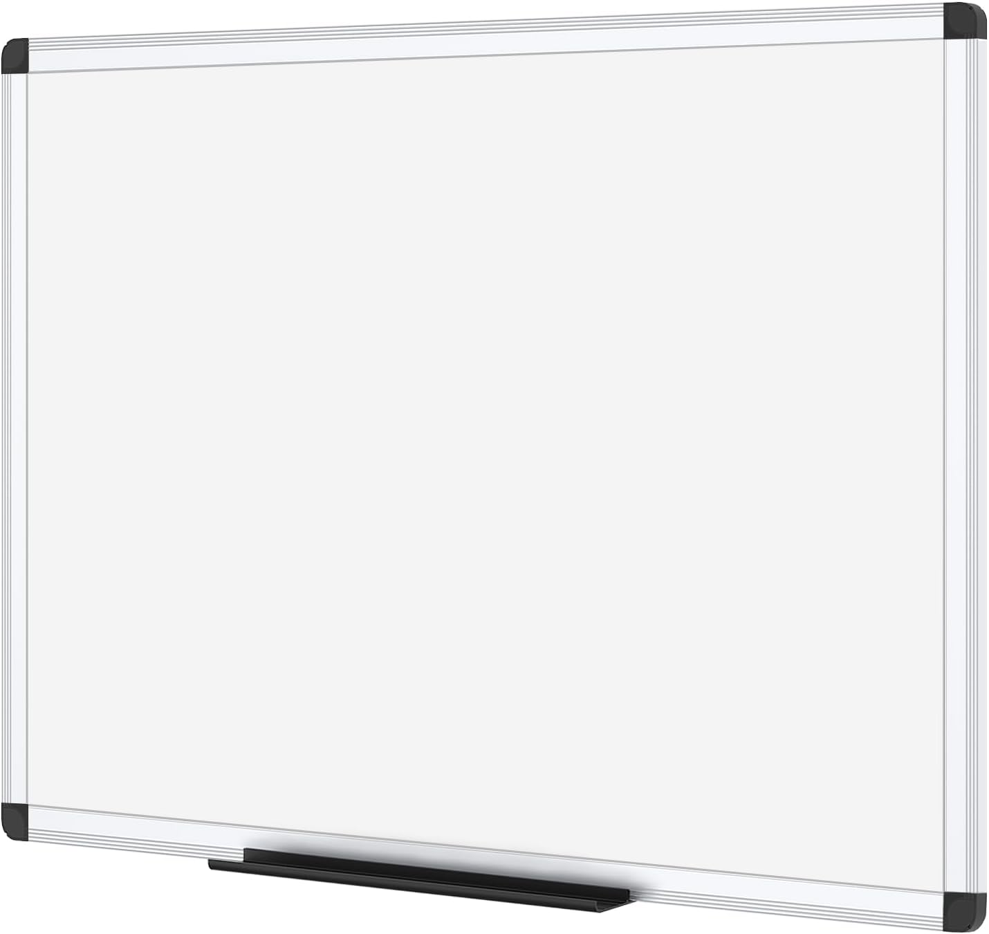 Magnetic White Board, Dry Erase Board 24 X 18 Inches, Whiteboard with Silver Aluminium Frame | With aluminium frame and removable pen tray, scratch-resistant, magnetic board for office, home and school