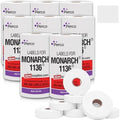 White Pricing Labels for Monarch 1136 Price Gun – Case of 8 Sleeves, 64 Rolls Value Pack - 112,000 Price Marking Labels – with Ink Rolls Included