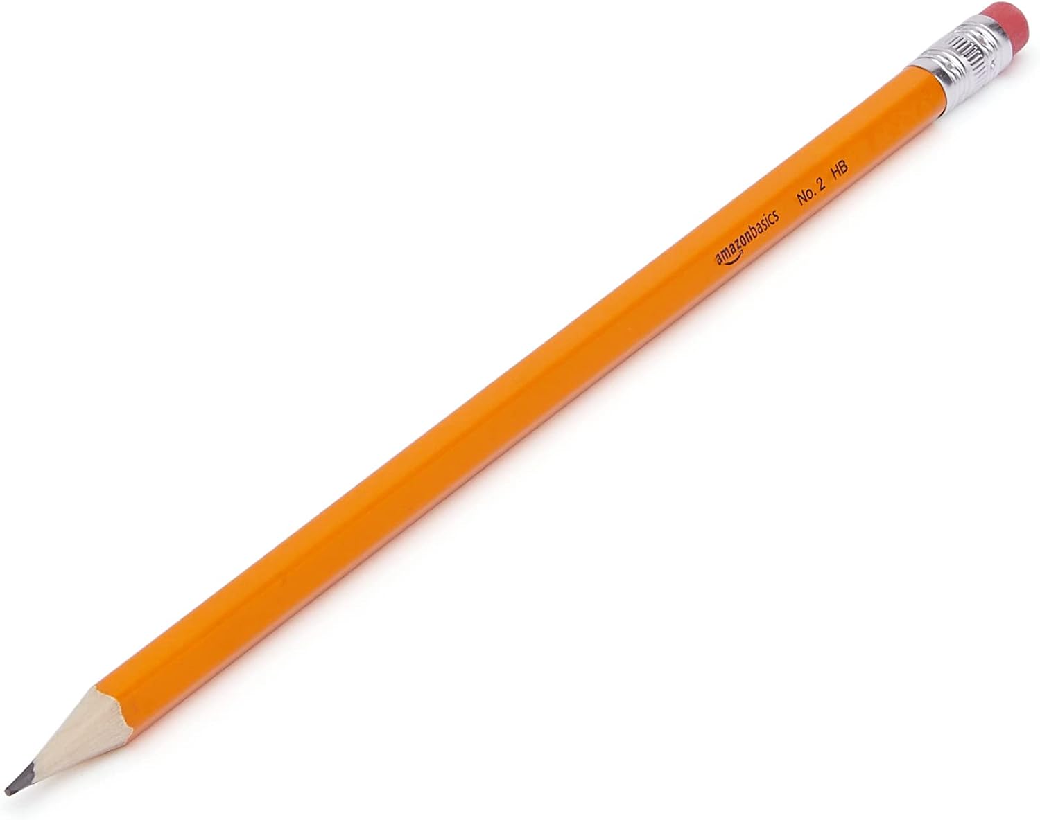 Basics Woodcased Classroom #2 Pencils with Erasers, Pre-sharpened, HB Lead, Value Pack of 30 count, Orange