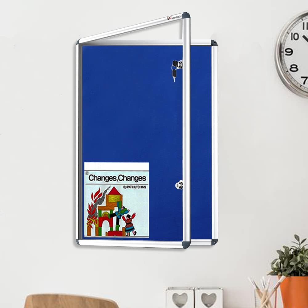 Tamperproof Lockable Noticeboard Class 1 Aluminium Framed 48x36 Inches