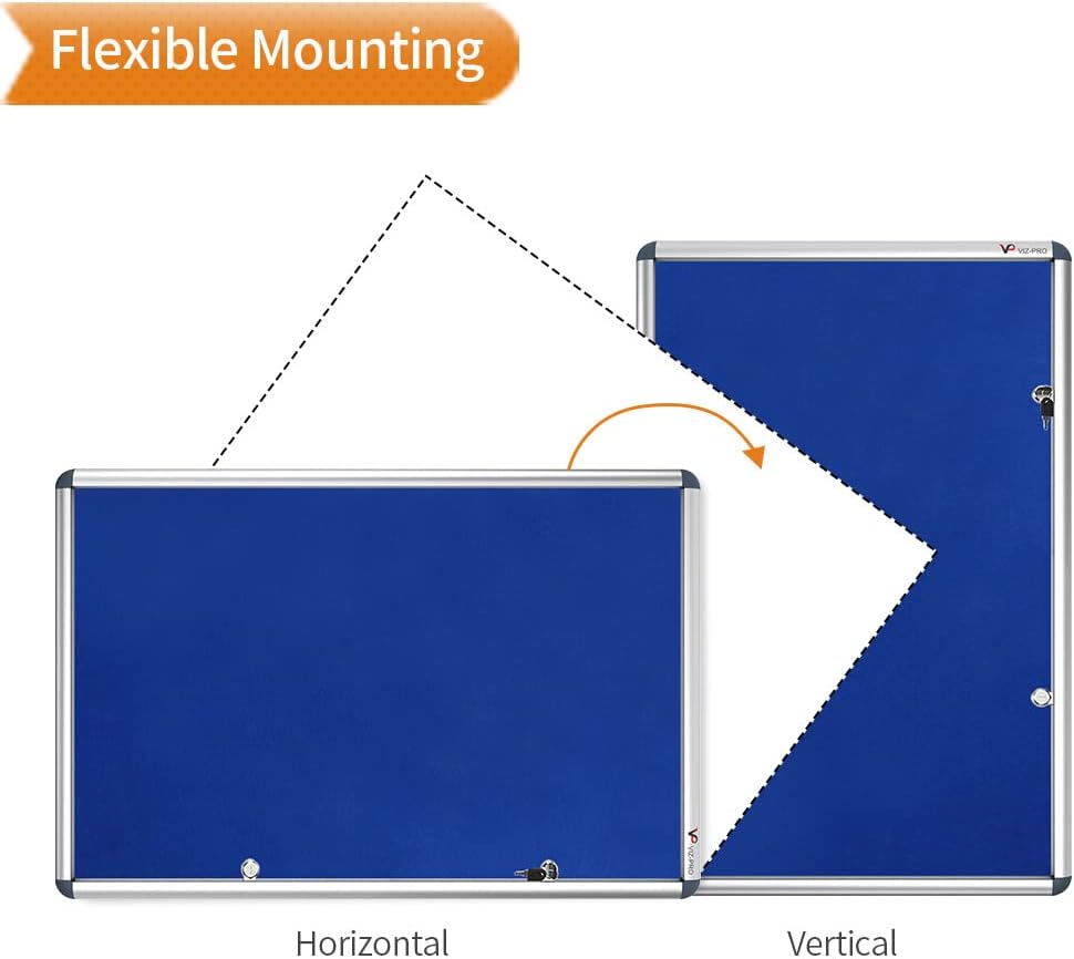 Tamperproof Lockable Noticeboard Class 1 Aluminium Framed 48x36 Inches