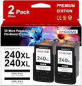 Remanufactured PG-240 XL Black Ink Cartridge Compatible with Canon 240 240XL PG-240XL Work with Pixma MG3600 MG3222 MG3220 MG3620 MX432 MG3122 TS5120 MG2120 MX452 MG2220 MG3120 MX522 MG4220 2Black | Compatible with Canon PIXMA MG3620 MG3520 TS5120 MX472 M