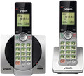 DECT 6.0 Dual Handset Cordless Phones with CID, Backlit Keypads and Screens, Full Duplex Handset Speakerphones, and Call Block Silver/Black
