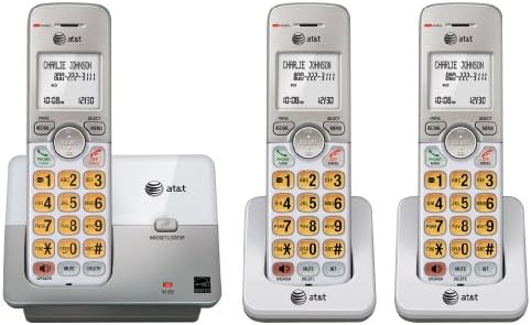 DECT 6.0 3 Cordless Phones with Caller ID, Handset Speakerphones, White and Grey