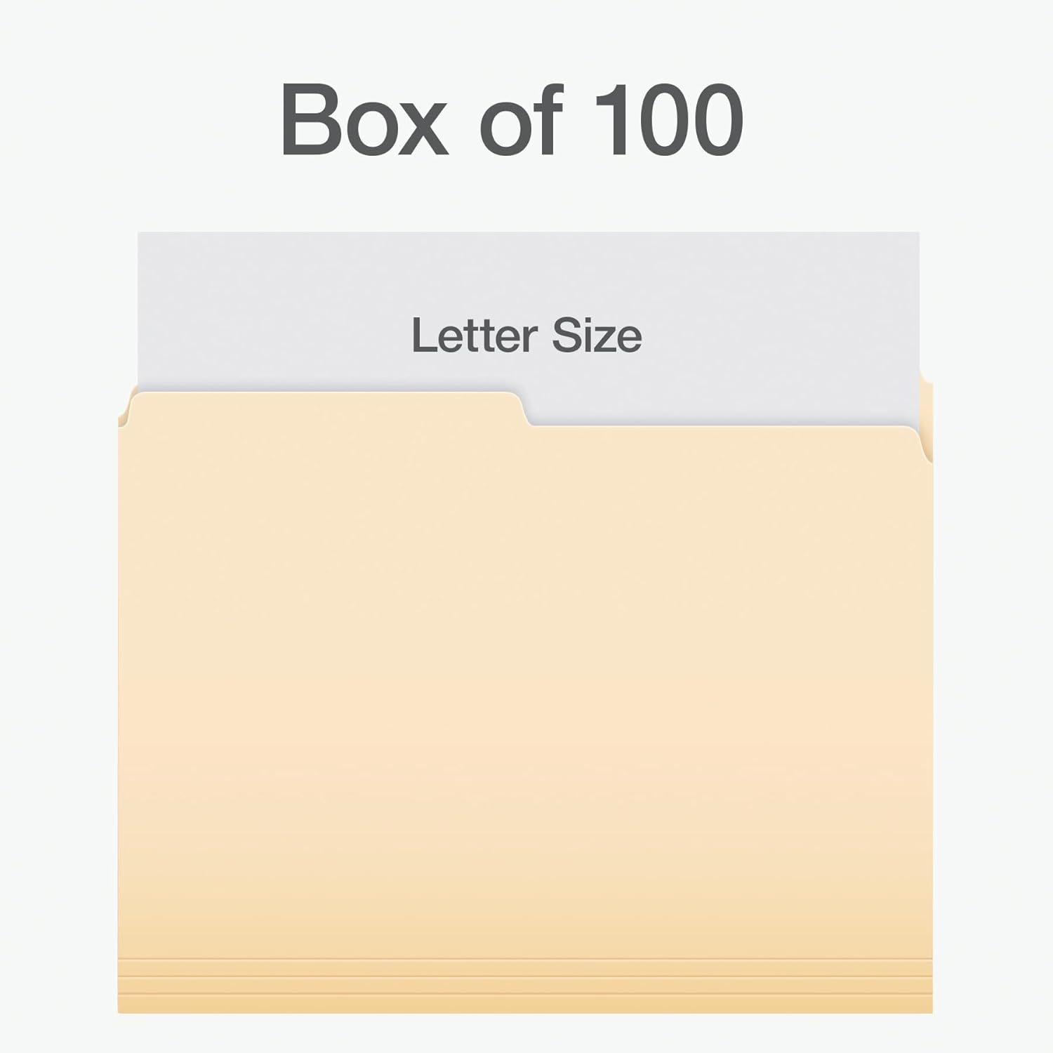 File Folders, 100-Pack, Letter Size, 1/2-Cut Reversible Tab, Manila, for File Cabinets, File Organizer, Corporate Office, School and Business Document Organization