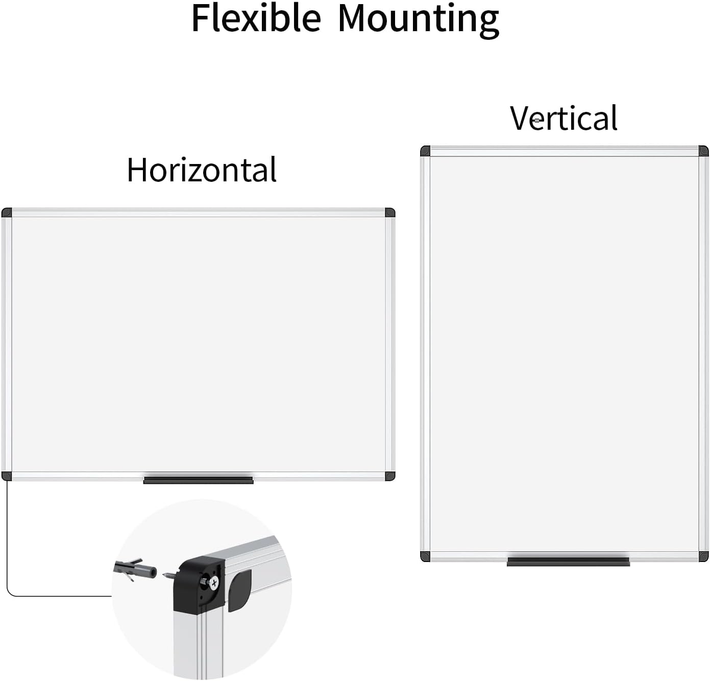 Magnetic Whiteboard Dry Erase Board, 36 x 24 Inches White Board, Silver Aluminium Frame
