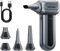 MF70 Compressed Air Duster-110000 RPM Electric Air Duster with Extended Runtime, 3-Speed Rechargeable Air Blower for Keyboard, Computer, Camera, Car, Home, 5 Nozzles