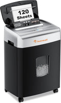 120-Sheet Auto Feed Micro Cut Paper Shredder with Casters | 30-Min Run Time, P-4 Security, 6-Gal Bin, Heavy Duty Shredders for Home Office, C233-B