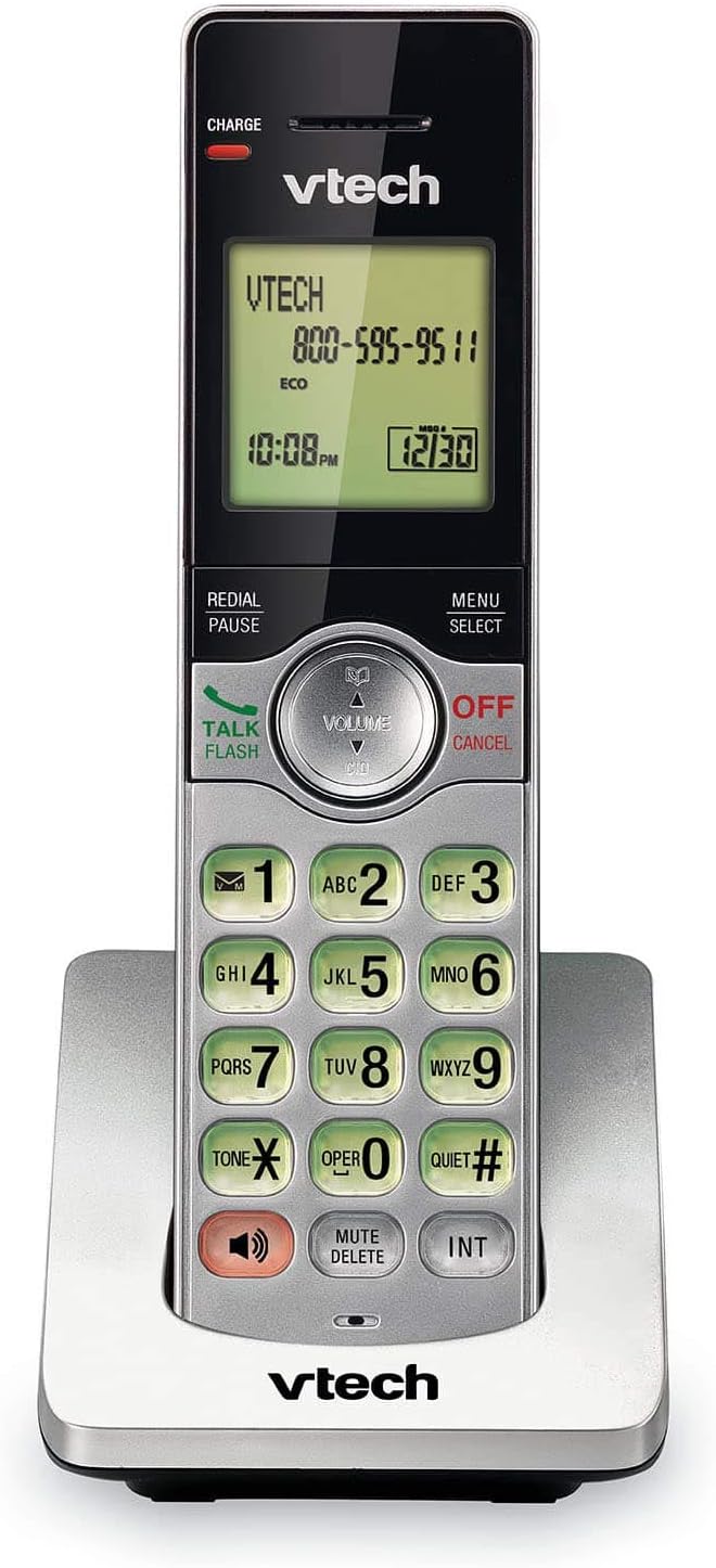 DECT 6.0 Three Handset Cordless Phone with CID, Backlit Keypads and Screens, Full Duplex Handset Speakerphones, Call Block, (Not Answering Machine Version) Silver/Black