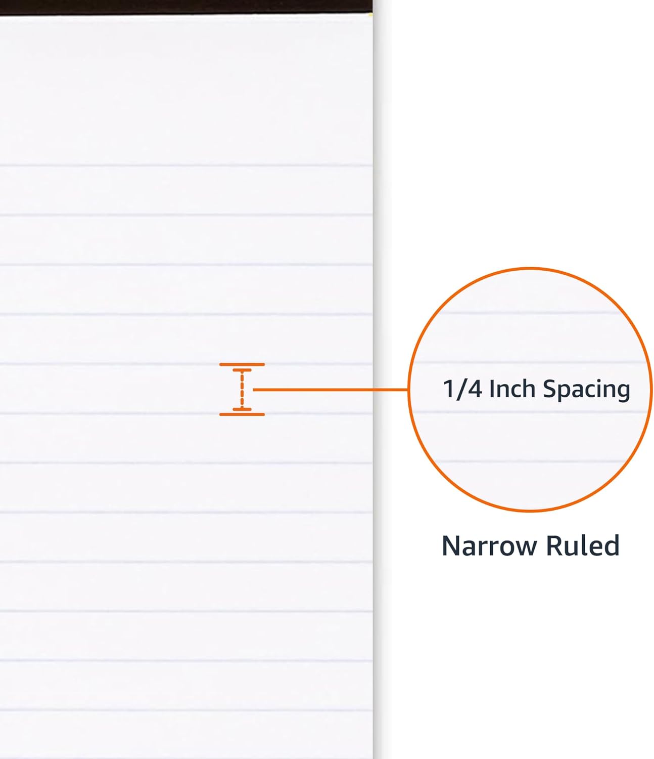 Basics Narrow Ruled Lined Writing Note Pad, 5 inch x 8 inch, White, 12 Count (12 Pack of 50 pages)