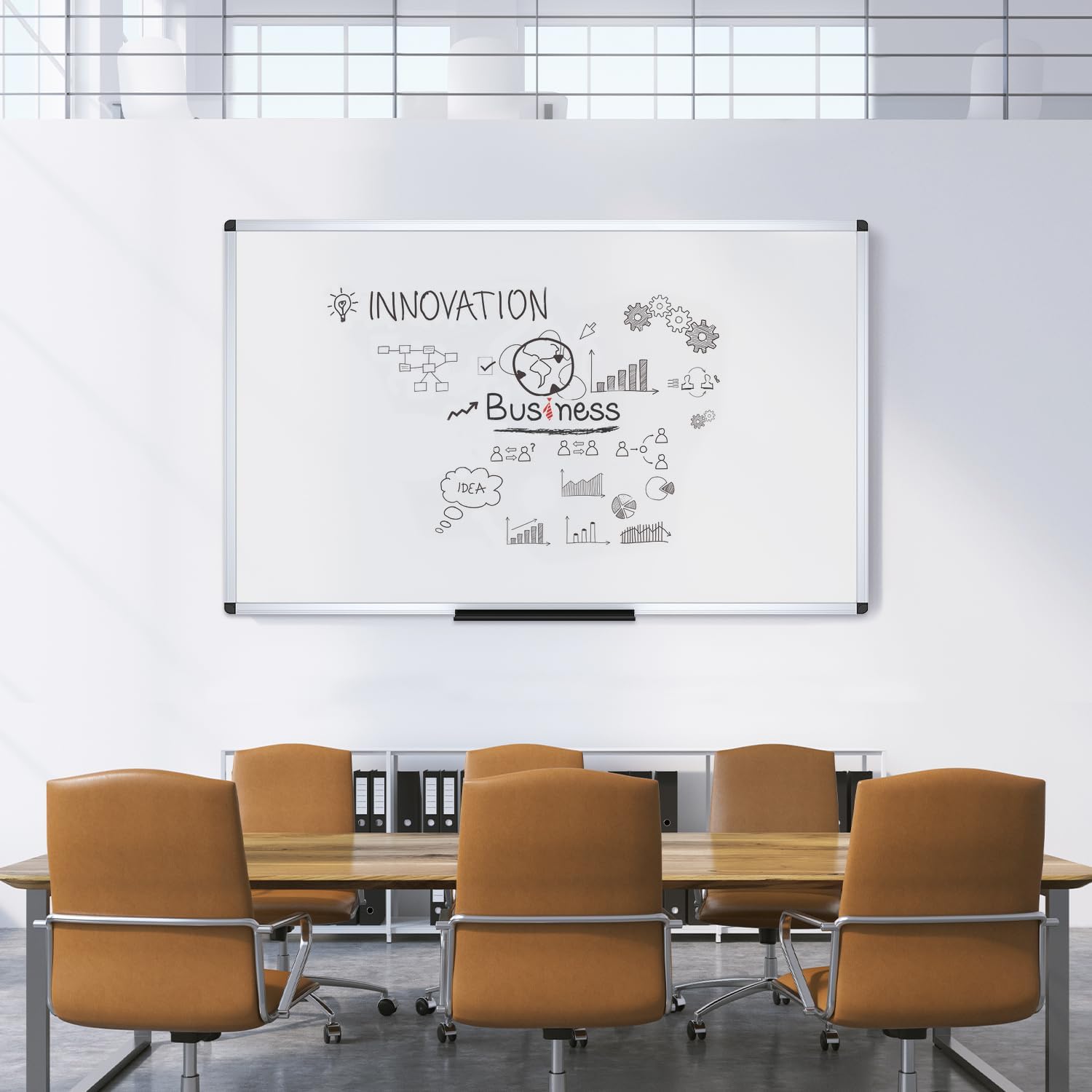 Magnetic Dry Erase Board, 72 X 40 Inches, Silver Aluminium Frame