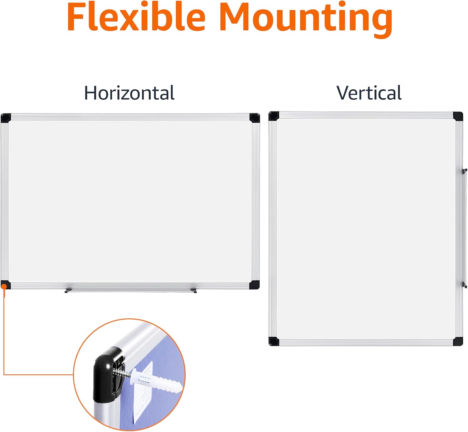 Basics Magnetic Whiteboard/Dry Erase Board, 36 x 48-Inch, Aluminum Frame, Silver/White