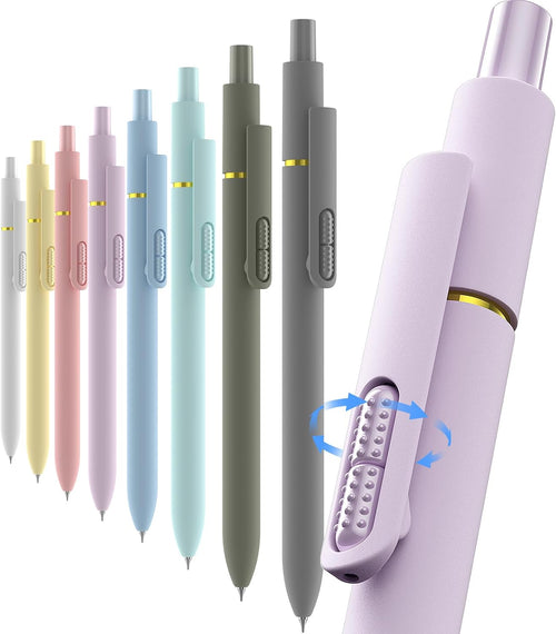 8-Pack Gel Pens, 0.5mm Black Ink Pens Fine Point Smudge-Proof & Fast-Drying, Smooth Ink Retractable Pen for Left Handed School Office Supplies
