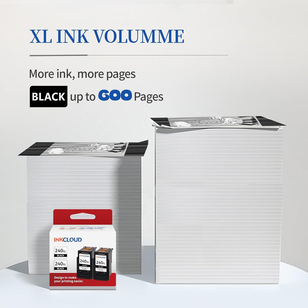 Remanufactured PG-240 XL Black Ink Cartridge Compatible with Canon 240 240XL PG-240XL Work with Pixma MG3600 MG3222 MG3220 MG3620 MX432 MG3122 TS5120 MG2120 MX452 MG2220 MG3120 MX522 MG4220 2Black | Compatible with Canon PIXMA MG3620 MG3520 TS5120 MX472 M