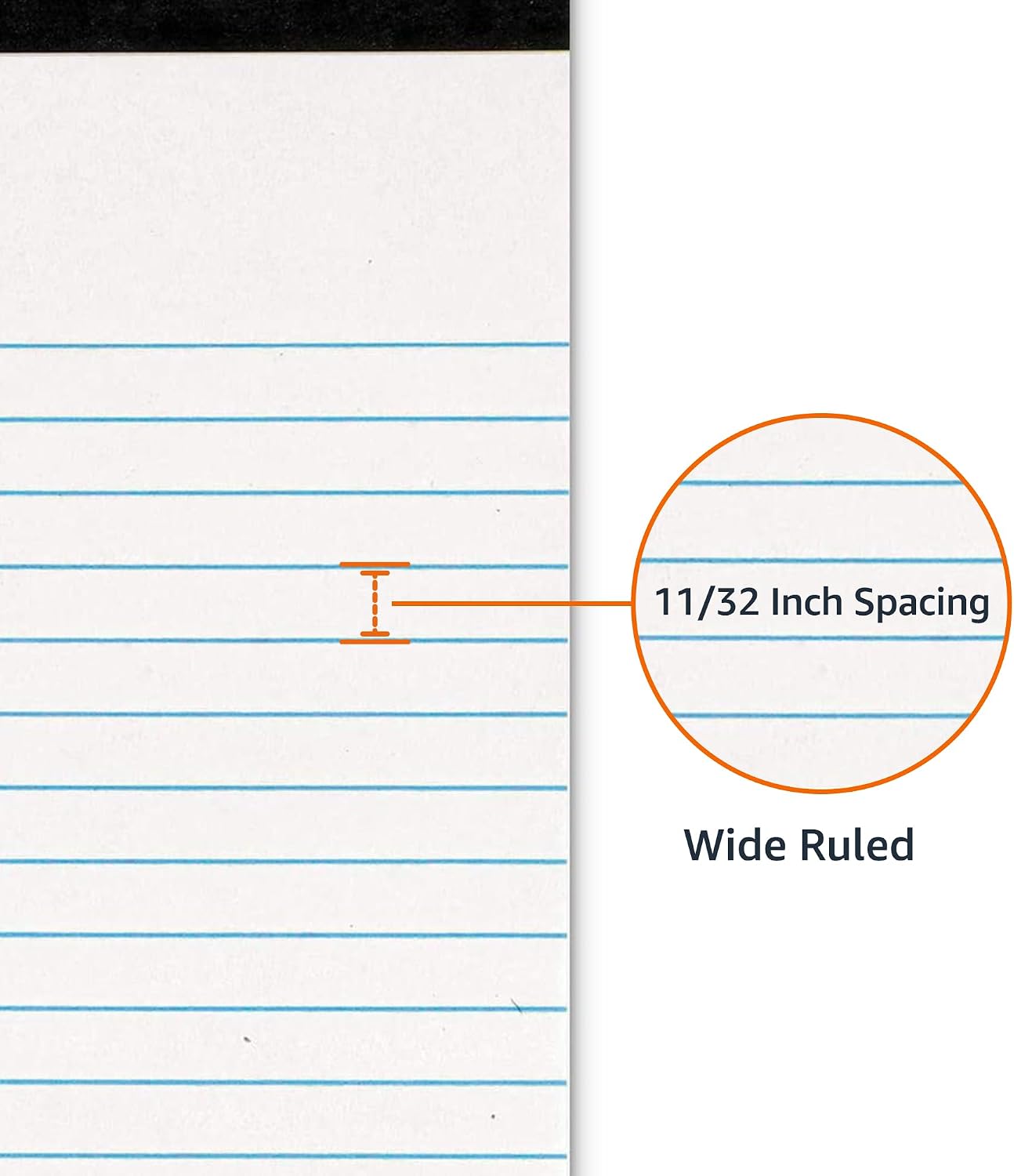 Basics Wide Ruled Lined Writing Note Pads, 8.5 inch x 11.75 inch, White, 12 Count (12 Pack of 50)