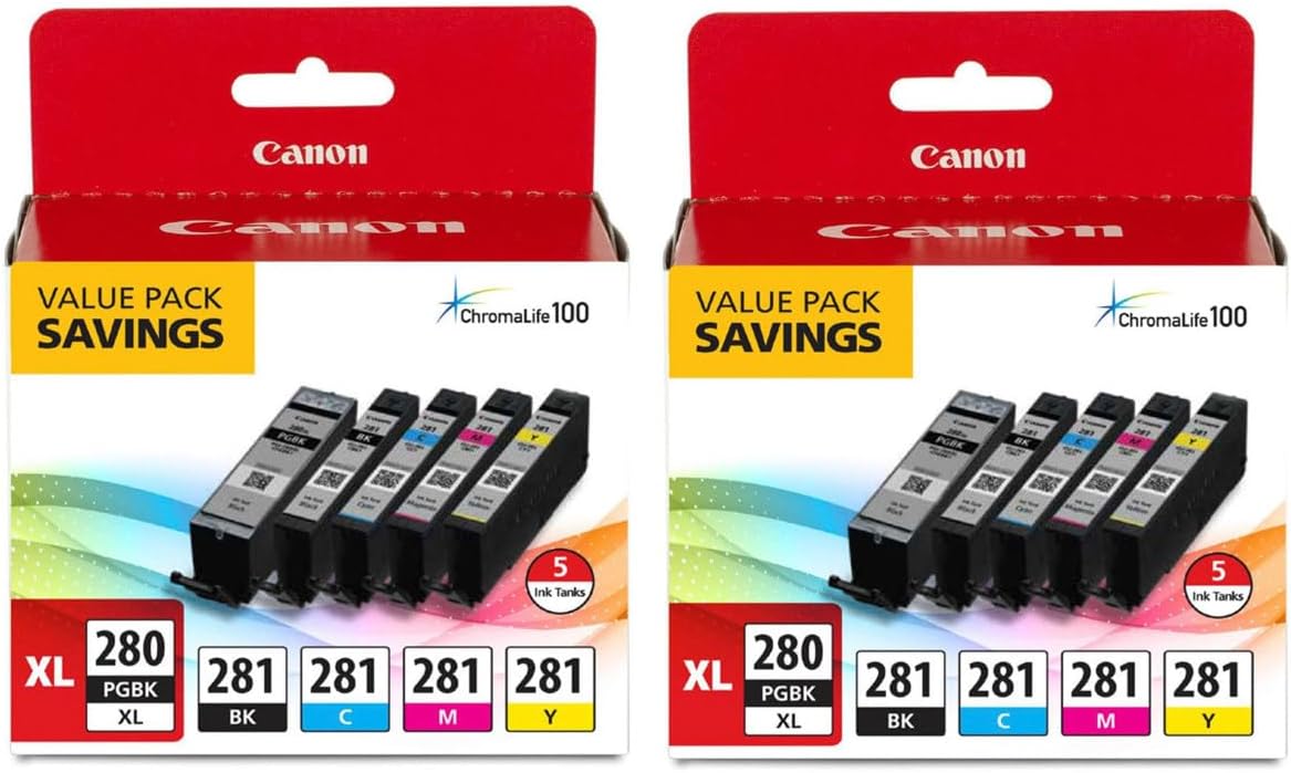 Genuine Ink Cartridges CLI-281 Magenta (1 Count), Original Printer Ink for PIXMA TR7620 / TR8520 / TS6220 Printers (Pack of 2)
