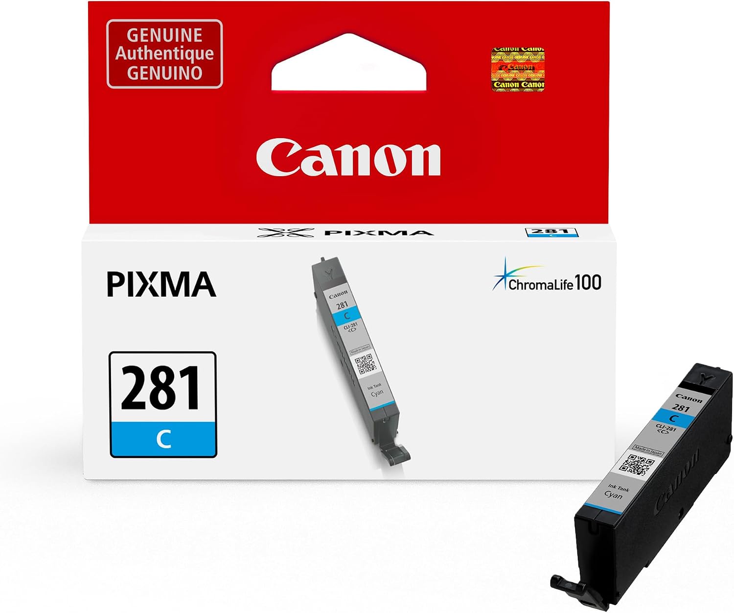 Genuine Ink Cartridges CLI-281 Magenta (1 Count), Original Printer Ink for PIXMA TR7620 / TR8520 / TS6220 Printers (Pack of 2)
