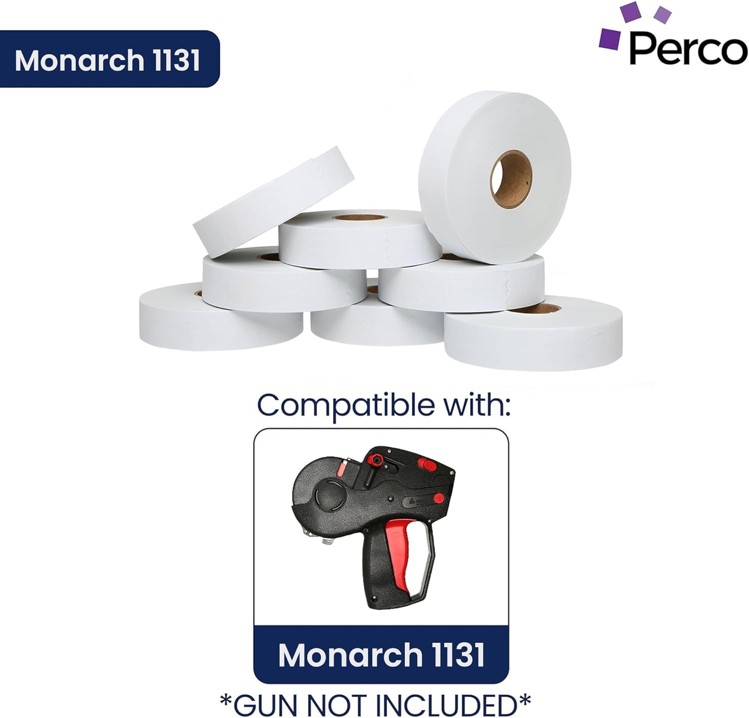White Pricing Labels for Monarch 1131 Price Gun – 8 Sleeves, 64 Rolls Value Pack - 160,000 Price Marking Labels – with Ink Rolls Included