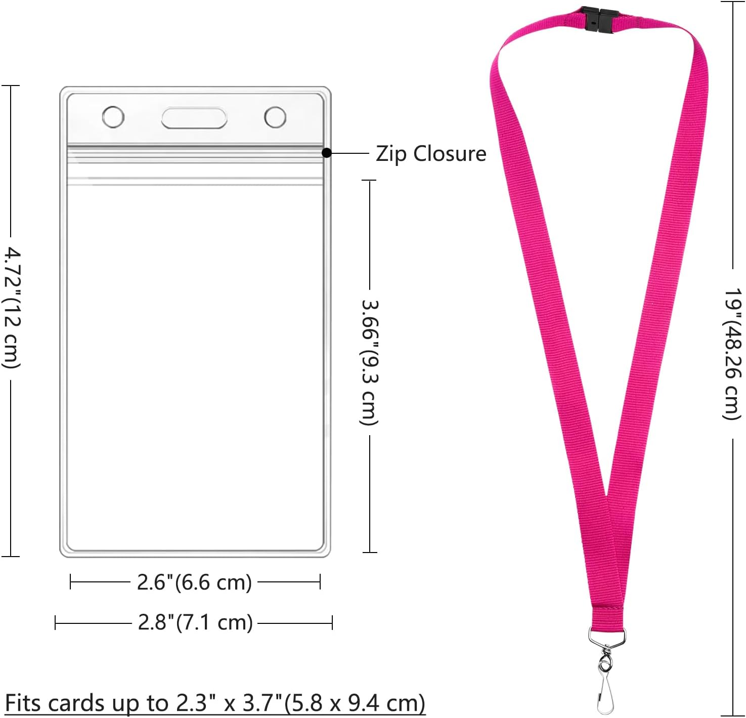 Breakaway Lanyards with Waterproof Badge Holders, Metal Hook, Polyester Neck Straps for ID Cards, Events, Office, and Schools (24, Apple Green)