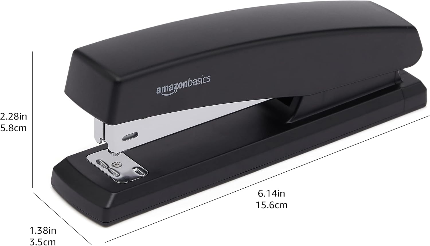 Basics 25-Sheet Capacity, Non-Slip, Office Desk Stapler with 1000 Staples, Black - Pack of 12