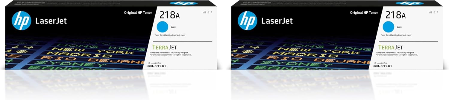218A Original LaserJet Toner Cartridge - Cyan (Pack of 2)