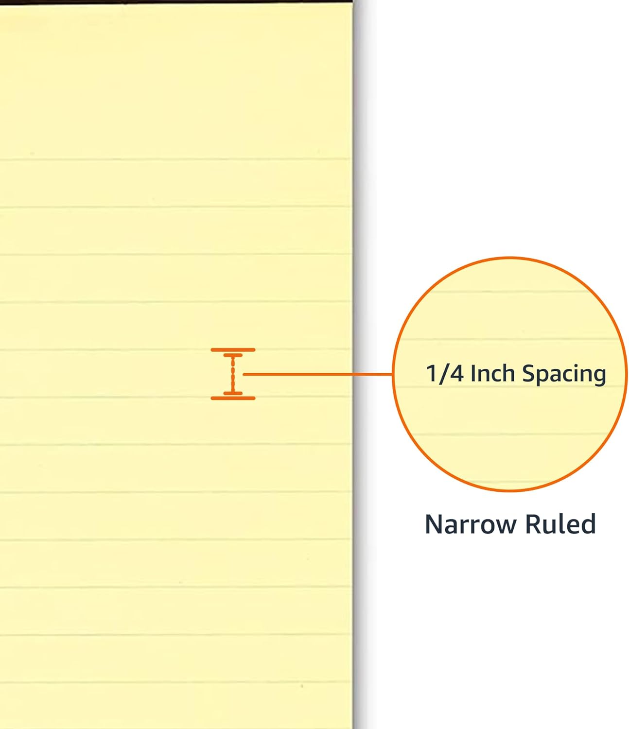 Basics Narrow Ruled Lined Writing Note Pad for School, 5 inch x 8 inch, Canary, 12 Count (12 Pack of 50)