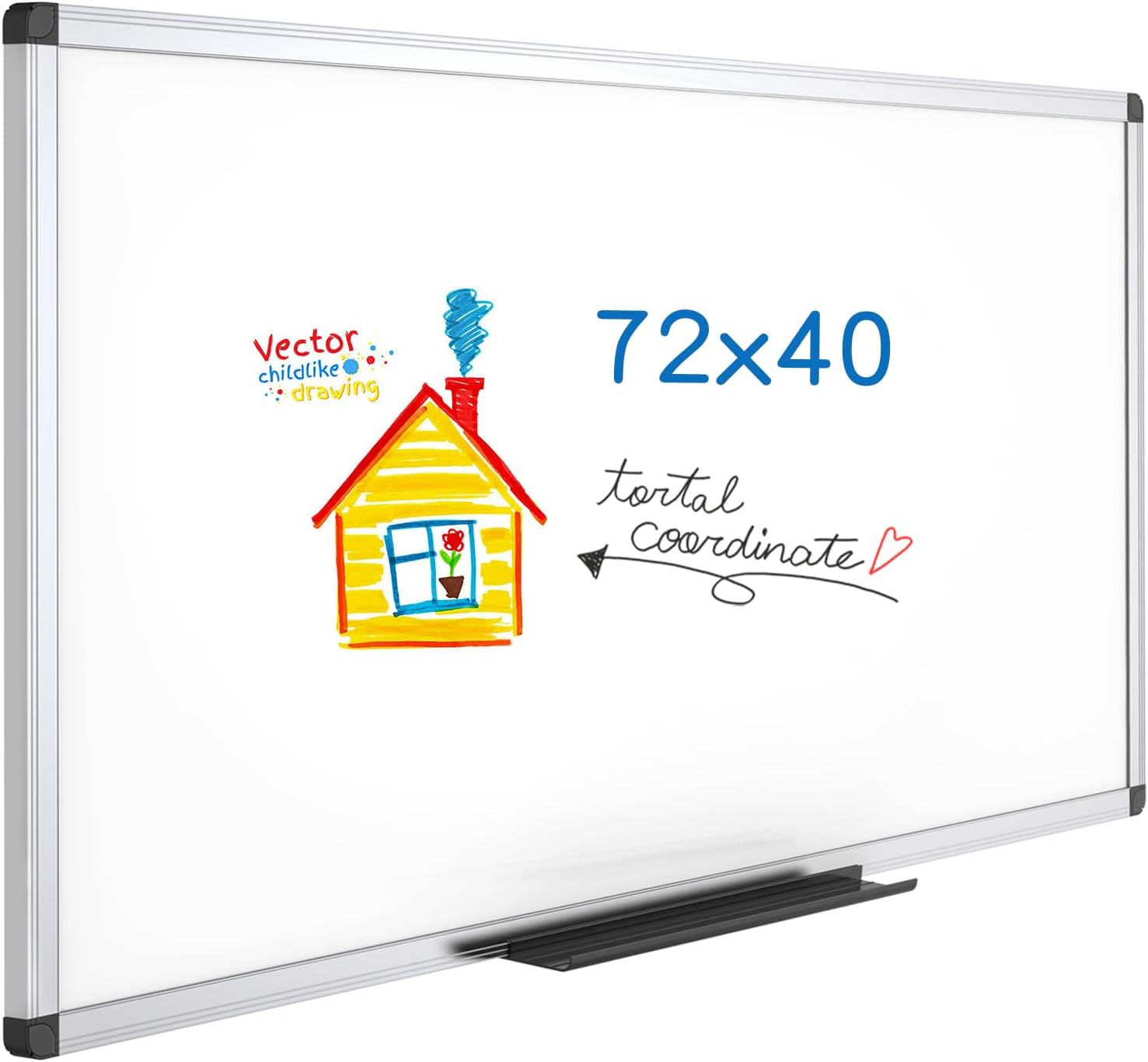 Magnetic Dry Erase Board, 72 X 40 Inches, Silver Aluminium Frame