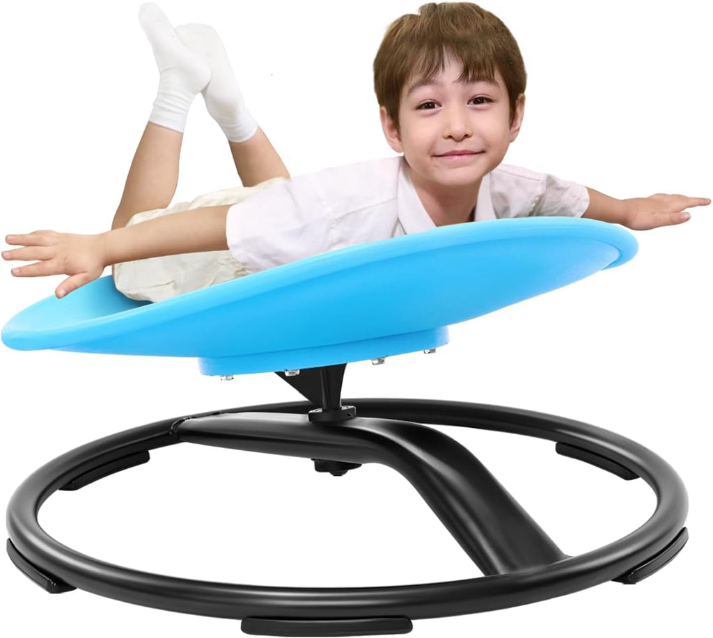 Spinning Chair for Autistic Kids (Ages 3-18), Autism Sensory Toy Gift | 220LBS Capacity Sensory Swivel Seat for ADHD Kids, Autism Sensory Products, Calming Gift Improve Focus & Body Balance (Blue)