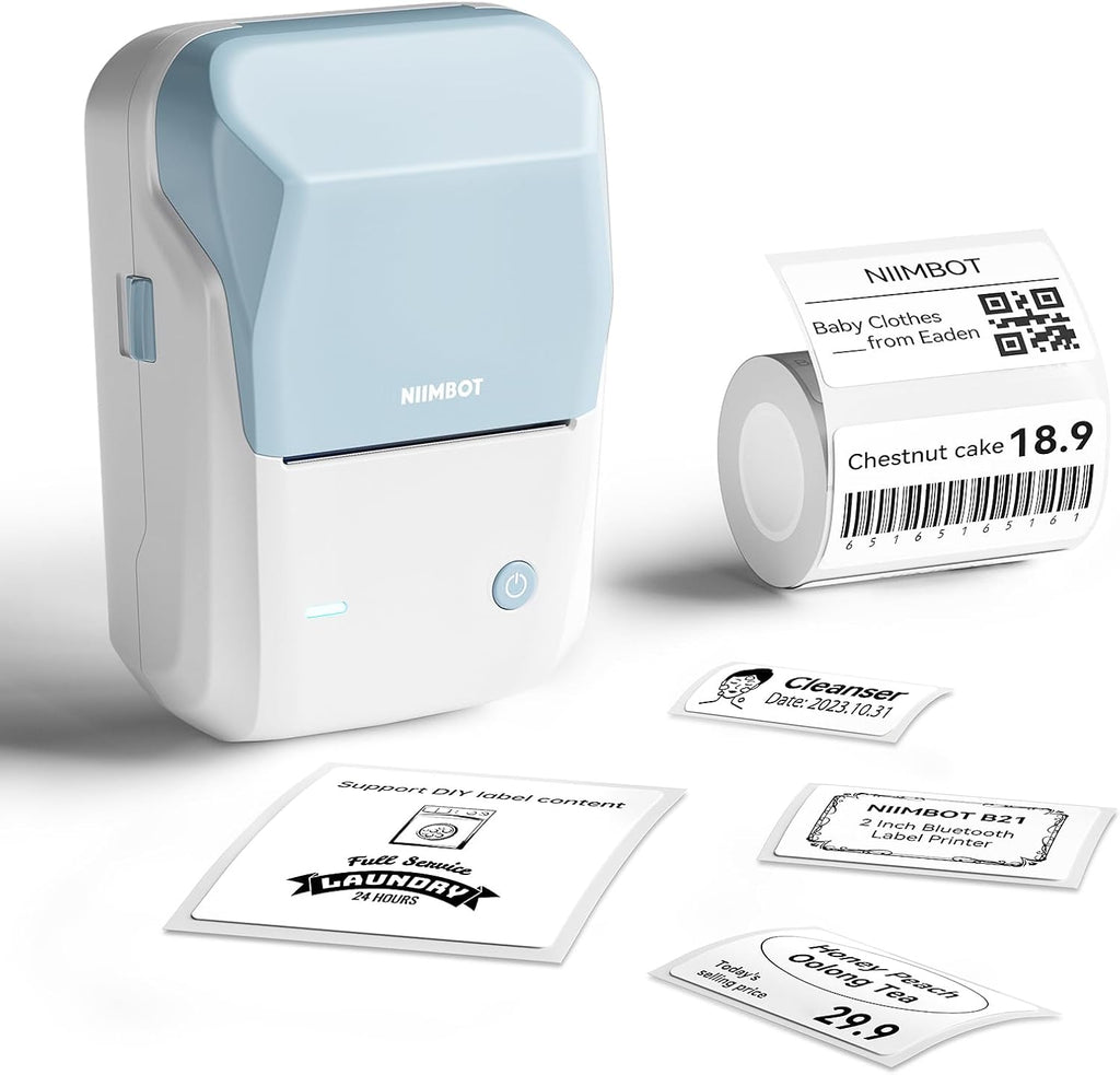 B1 Label Maker Machine with Tape | Portable Thermal Bluetooth Printer, 2'' Stickers, Mini Barcode Labeler, Home School & Small Business