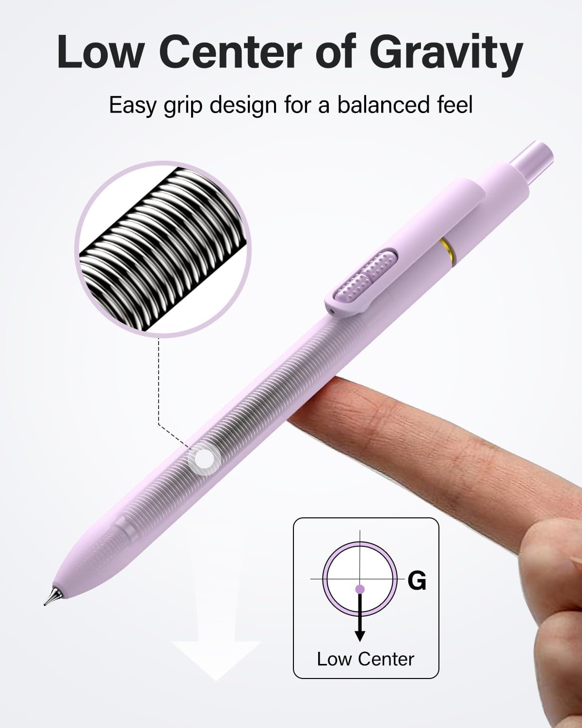 8-Pack Gel Pens, 0.5mm Black Ink Pens Fine Point Smudge-Proof & Fast-Drying, Smooth Ink Retractable Pen for Left Handed School Office Supplies