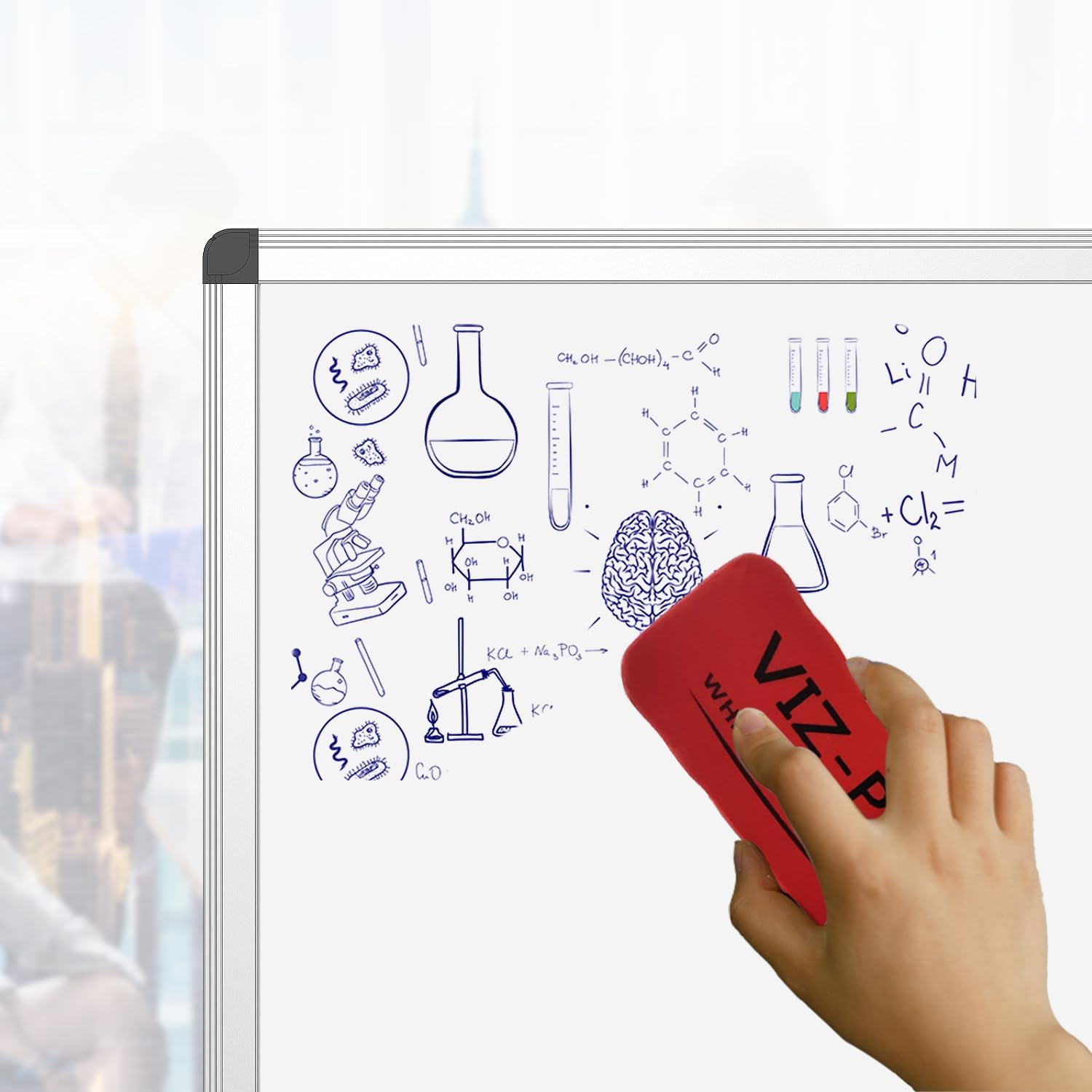 Magnetic White Board, Dry Erase Board 24 X 18 Inches, Whiteboard with Silver Aluminium Frame | With aluminium frame and removable pen tray, scratch-resistant, magnetic board for office, home and school
