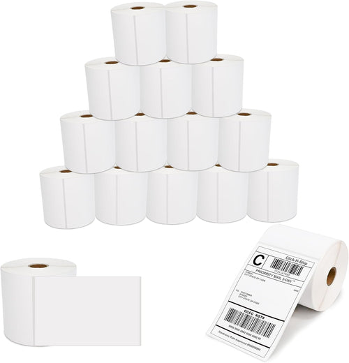4x6 in Thermal Labels, 16 Rolls of 450 Shipping Labels, 7200 Pcs 101.5x152.4mm Thermal Printer Labels for Address, Mailing, Boxes, Packages, Compatible with Zebra & Rollo Printer