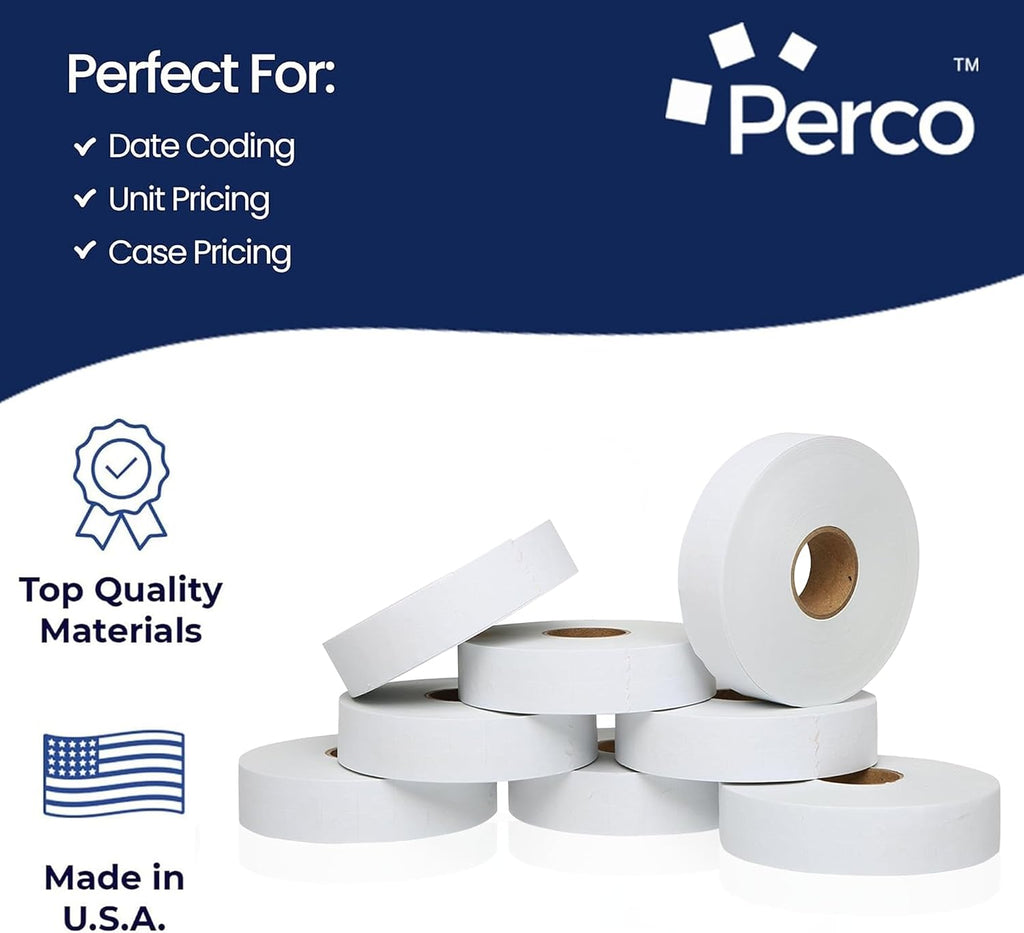 White Pricing Labels for Monarch 1131 Price Gun – 8 Sleeves, 64 Rolls Value Pack - 160,000 Price Marking Labels – with Ink Rolls Included