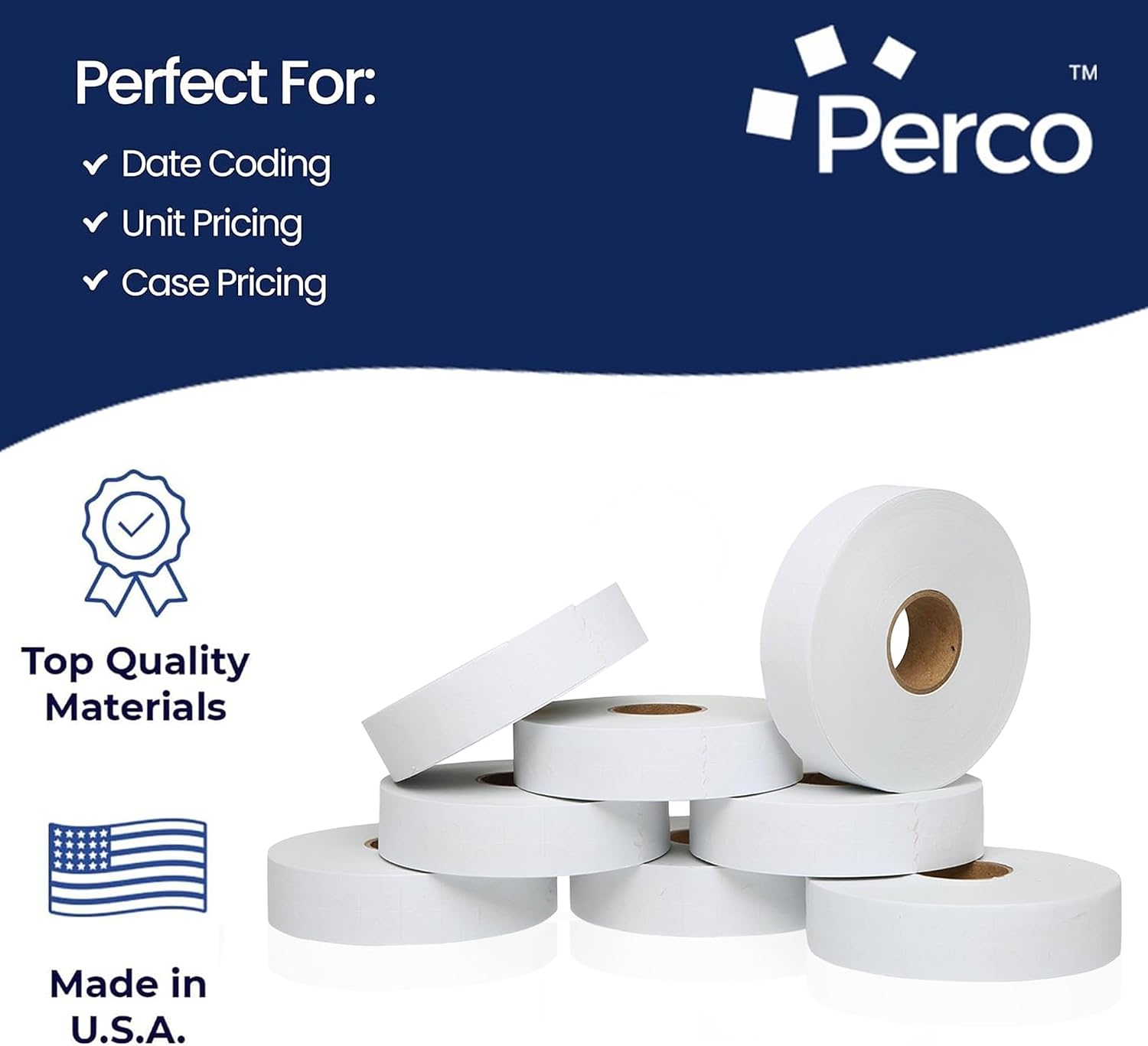 White Pricing Labels for Monarch 1131 Price Gun – 8 Sleeves, 64 Rolls Value Pack - 160,000 Price Marking Labels – with Ink Rolls Included