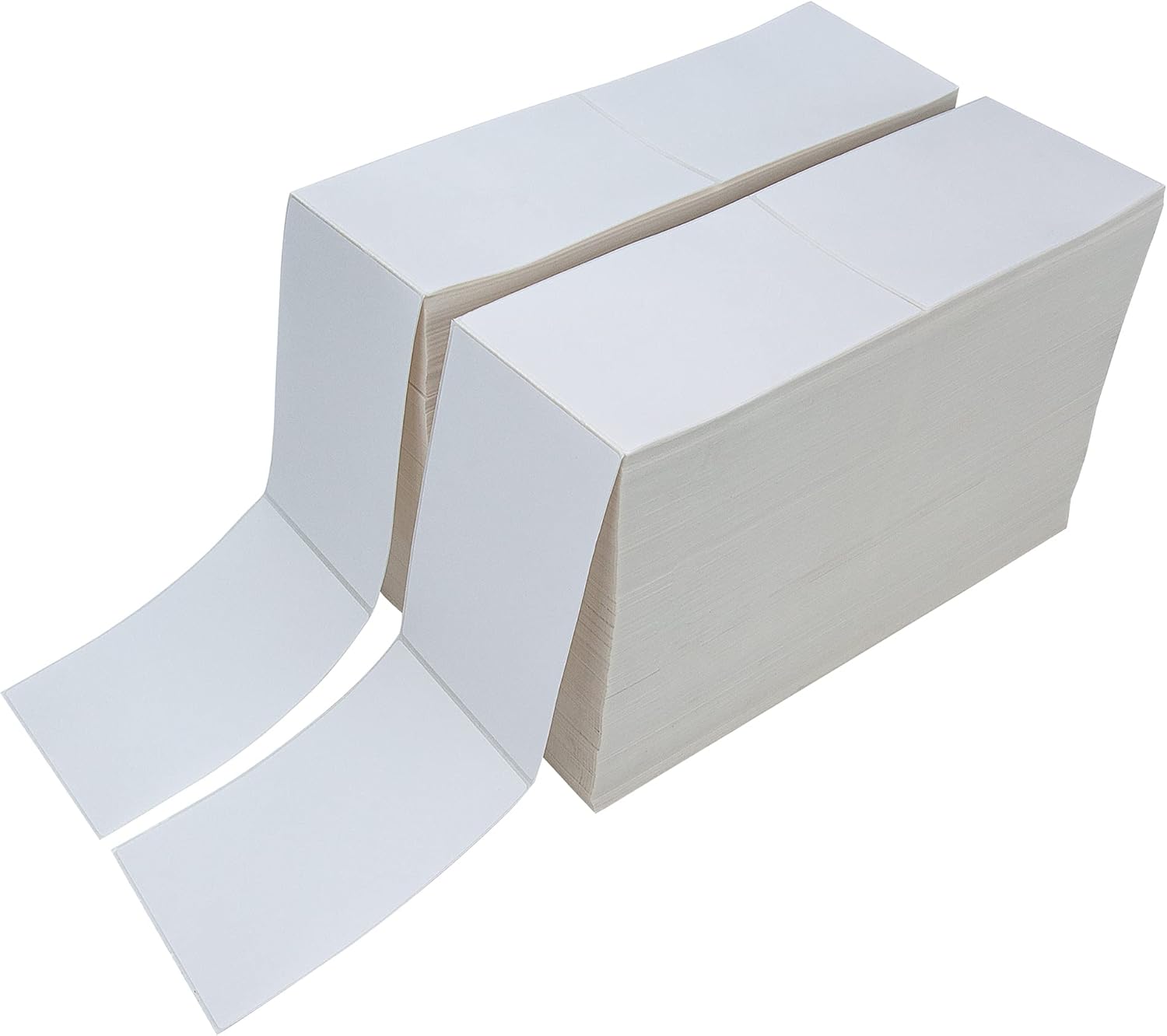 6000 Fanfold 4" x 6" Direct Thermal Shipping Labels, with Perforated Line for Thermal Printers - Compatible with Zebra & Rollo Printer