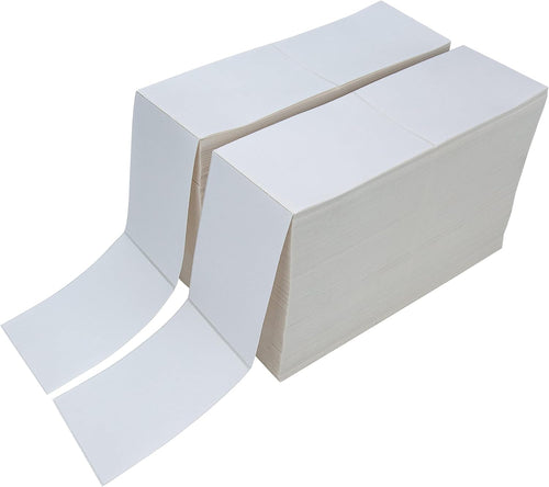 6000 Fanfold 4" x 6" Direct Thermal Shipping Labels, with Perforated Line for Thermal Printers - Compatible with Zebra & Rollo Printer