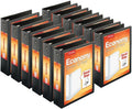 Economy 3-Ring Binders, 3", Round Rings, Holds 625 Sheets, ClearVue Presentation View, Non-Stick, Black, Carton of 12 (90650)